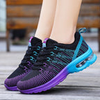 Fashion Women Lightweight Running Shoes Outdoor Sports Shoes Breathable Mesh Comfort Air Cushion Lace Up Sneakers Womans Athletic Sneakers Workout Running Shoes Stevvex
