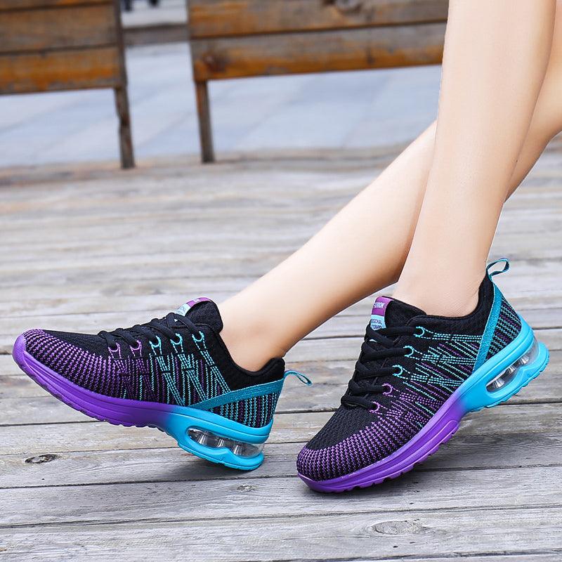 Fashion Women Lightweight Running Shoes Outdoor Sports Shoes Breathable Mesh Comfort Air Cushion Lace Up Sneakers Womans Athletic Sneakers Workout Running Shoes Stevvex