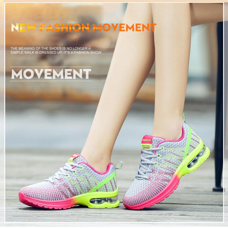 Fashion Women Lightweight Running Shoes Outdoor Sports Shoes Breathable Mesh Comfort Air Cushion Lace Up Sneakers Womans Athletic Sneakers Workout Running Shoes Stevvex