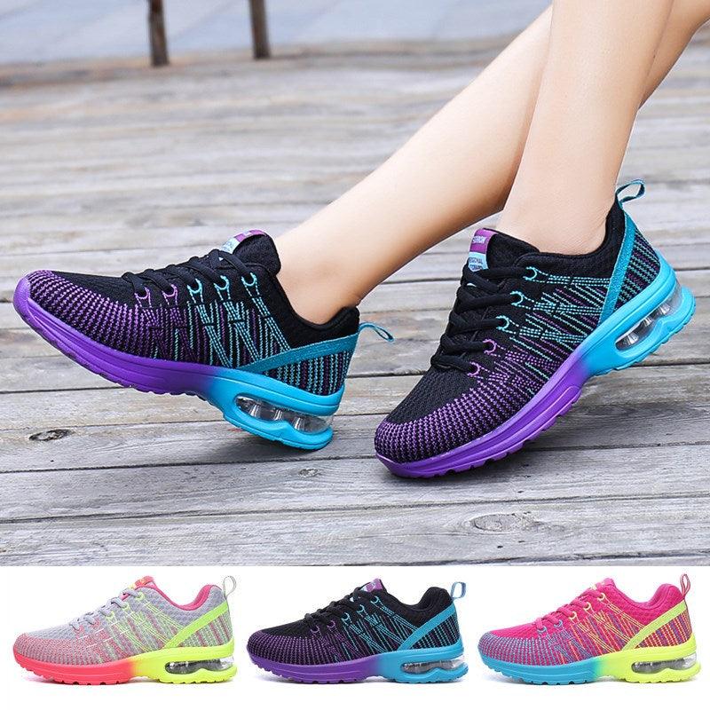 Fashion Women Lightweight Running Shoes Outdoor Sports Shoes Breathable Mesh Comfort Air Cushion Lace Up Sneakers Womans Athletic Sneakers Workout Running Shoes Stevvex