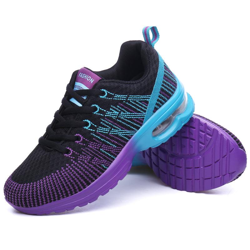Fashion Women Lightweight Running Shoes Outdoor Sports Shoes Breathable Mesh Comfort Air Cushion Lace Up Sneakers Womans Athletic Sneakers Workout Running Shoes Stevvex