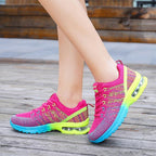 Fashion Women Lightweight Running Shoes Outdoor Sports Shoes Breathable Mesh Comfort Air Cushion Lace Up Sneakers Womans Athletic Sneakers Workout Running Shoes Stevvex