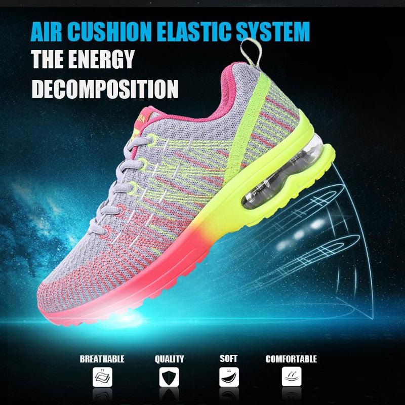 Fashion Women Lightweight Running Shoes Outdoor Sports Shoes Breathable Mesh Comfort Air Cushion Lace Up Sneakers Womans Athletic Sneakers Workout Running Shoes Stevvex