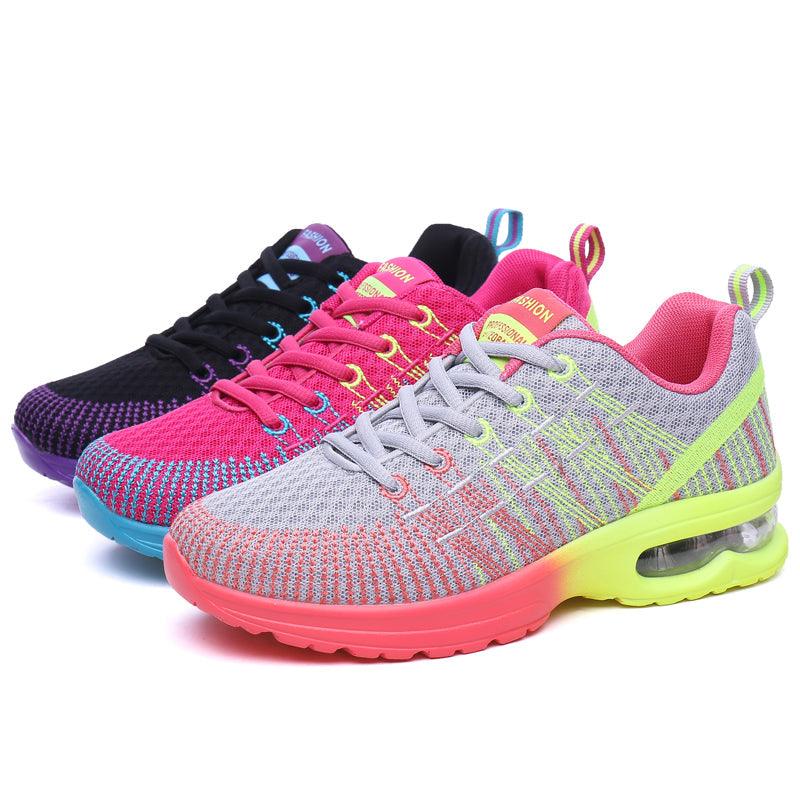 Fashion Women Lightweight Running Shoes Outdoor Sports Shoes Breathable Mesh Comfort Air Cushion Lace Up Sneakers Womans Athletic Sneakers Workout Running Shoes Stevvex