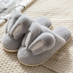 Fashion Women Slippers Winter Warm Fur Shoes Men Couples Cute Rabbit Ears Soft Sole Home Indoor Plush Winter Warm Memory Foam Cotton Home Slippers Soft Plush Fleece Slip On House Slippers