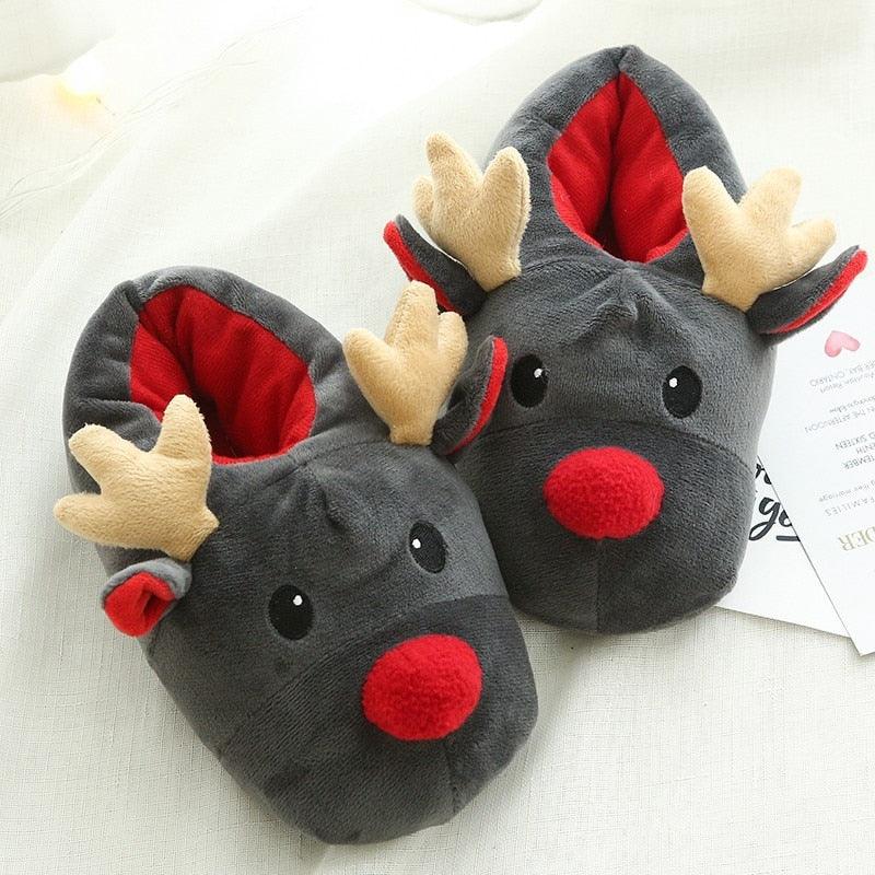Fashion Women Warm Slippers Autumn Winter Soft Plush Christmas Deer Cotton Slippers Home Indoor Cute Slippers Warm Home Slippers Woman'S Plush Cotton Shoes Comfy Slipper For Girls Indoor Outdoor Soft Bottom Non-Slip Floor Shoes Stevvex