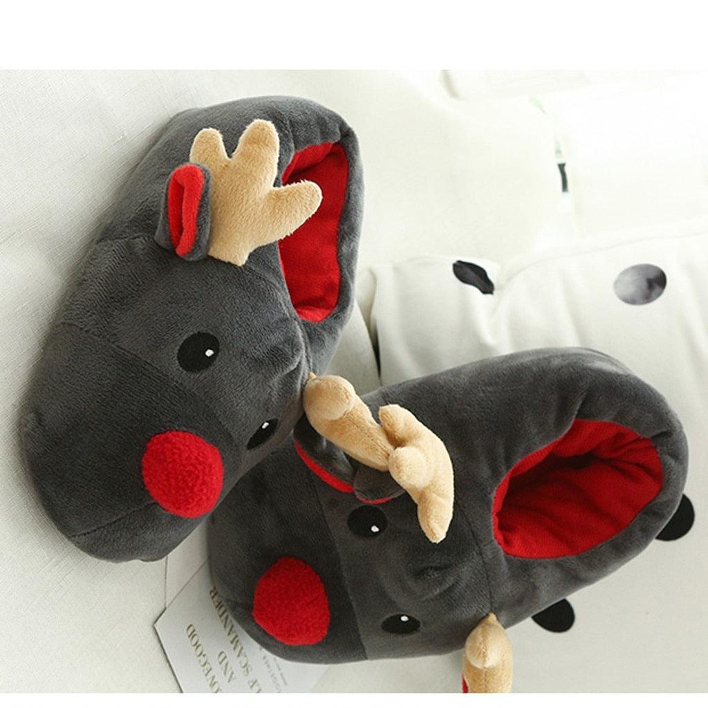 Fashion Women Warm Slippers Autumn Winter Soft Plush Christmas Deer Cotton Slippers Home Indoor Cute Slippers Warm Home Slippers Woman'S Plush Cotton Shoes Comfy Slipper For Girls Indoor Outdoor Soft Bottom Non-Slip Floor Shoes Stevvex
