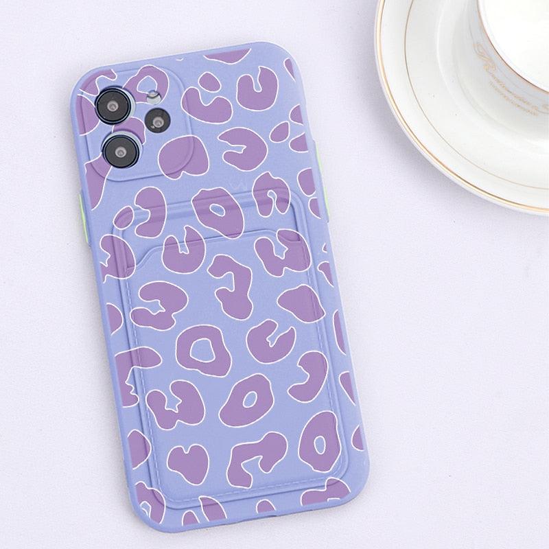 Fashionable Anti-Scratch Soft Lining Protective Case For iPhone Cases Card Holder Cute Flower Heart Phone Case For iPhone 12 13 Mini Pro Beautiful Design  Soft Iphone Case Stevvex