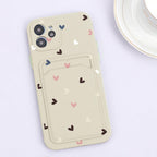 Fashionable Anti-Scratch Soft Lining Protective Case For iPhone Cases Card Holder Cute Flower Heart Phone Case For iPhone 12 13 Mini Pro Beautiful Design  Soft Iphone Case Stevvex