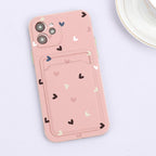 Fashionable Anti-Scratch Soft Lining Protective Case For iPhone Cases Card Holder Cute Flower Heart Phone Case For iPhone 12 13 Mini Pro Beautiful Design  Soft Iphone Case Stevvex