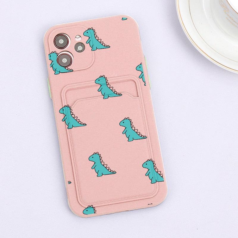 Fashionable Anti-Scratch Soft Lining Protective Case For iPhone Cases Card Holder Cute Flower Heart Phone Case For iPhone 12 13 Mini Pro Beautiful Design  Soft Iphone Case Stevvex