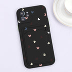 Fashionable Anti-Scratch Soft Lining Protective Case For iPhone Cases Card Holder Cute Flower Heart Phone Case For iPhone 12 13 Mini Pro Beautiful Design  Soft Iphone Case Stevvex