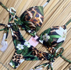 Fashionable Bikini Swimwear Women Swimsuit Female Bikini Set Knot Push Up Bathing Suit Comfortable Summer Women's Ribbed Tie Bikini Lace Up Bottom String Swimsuit Swim Wear Stevvex