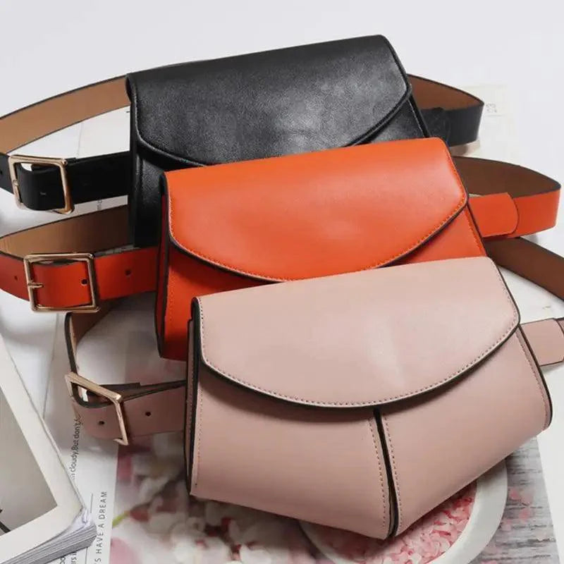 Fashionable Design Mini Adjustable Belt Waist Fanny Bag Ladies Cute Bag Women's Style Leather Pouch Stevvex