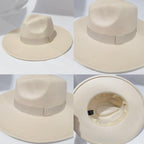 Fashionable Fedora Hats Women Wide Brim Dress Caps  Women's Fedora Hats Elegant Wide Brim Fedora Hat  Wedding Men Hat Warm Retro Style Belt 56-58cm