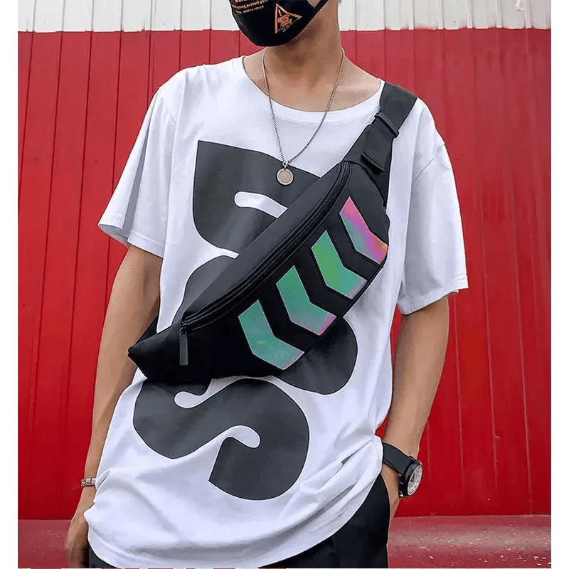 Fashionable Flash Reflective Chest Bag Iridescent Belt  Bum Bag For Travel Festival Sports Unisex Waist Bags Stevvex