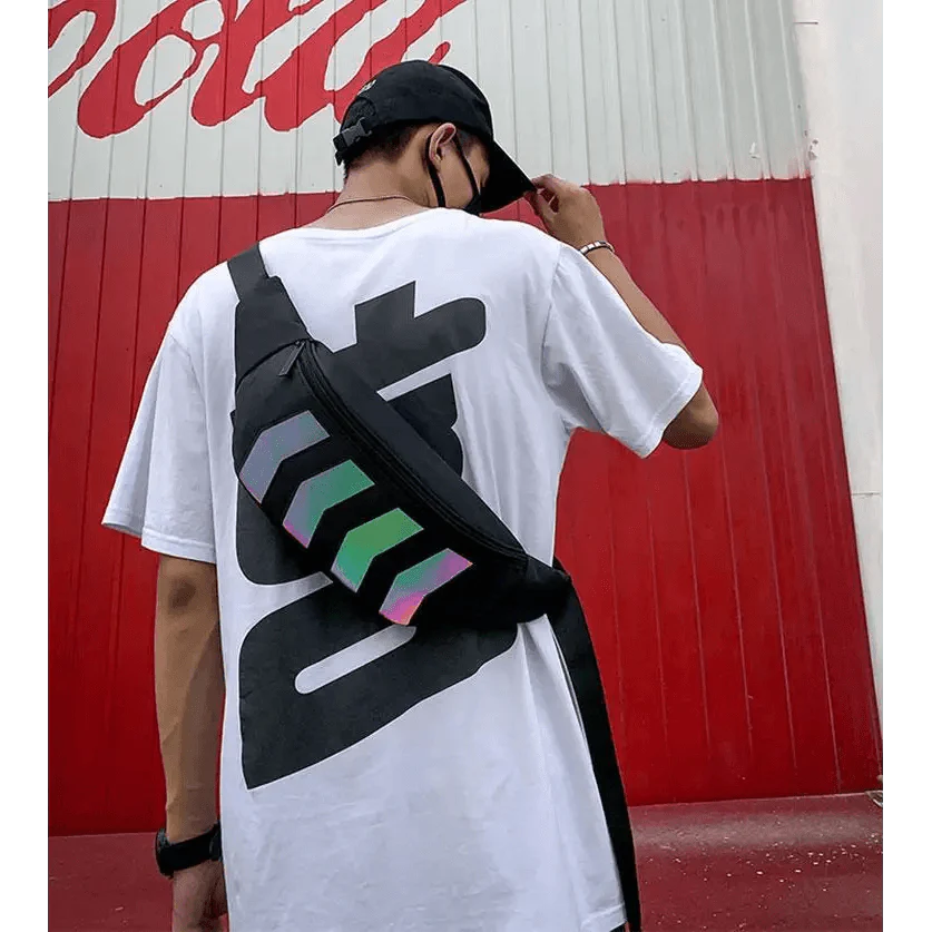 Fashionable Flash Reflective Chest Bag Iridescent Belt  Bum Bag For Travel Festival Sports Unisex Waist Bags Stevvex