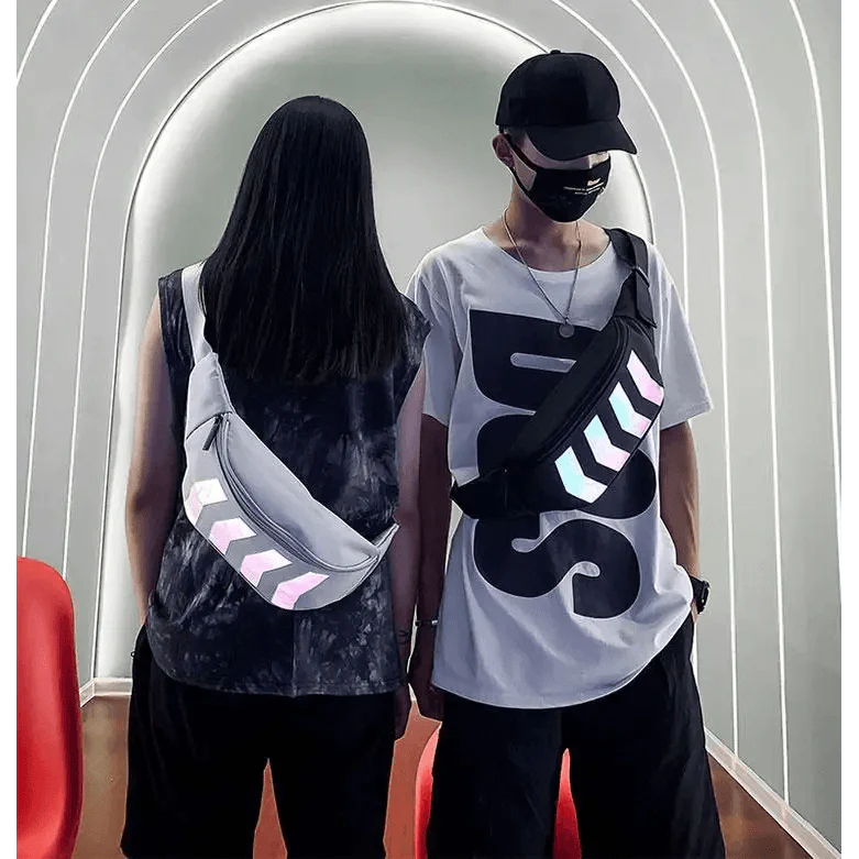 Fashionable Flash Reflective Chest Bag Iridescent Belt  Bum Bag For Travel Festival Sports Unisex Waist Bags Stevvex
