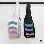 Fashionable Flash Reflective Chest Bag Iridescent Belt  Bum Bag For Travel Festival Sports Unisex Waist Bags Stevvex