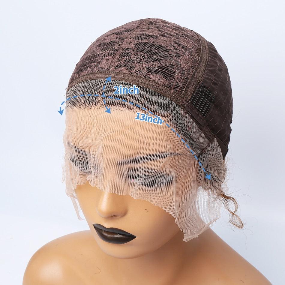 Fashionable Pixie Cut Wig Short Curly Human Hair Wigs Human Hair Wig 13X1 Lace Wig For Women Human Hair Pre Plucked For Black Women Gifts for Girlfriends Stevvex