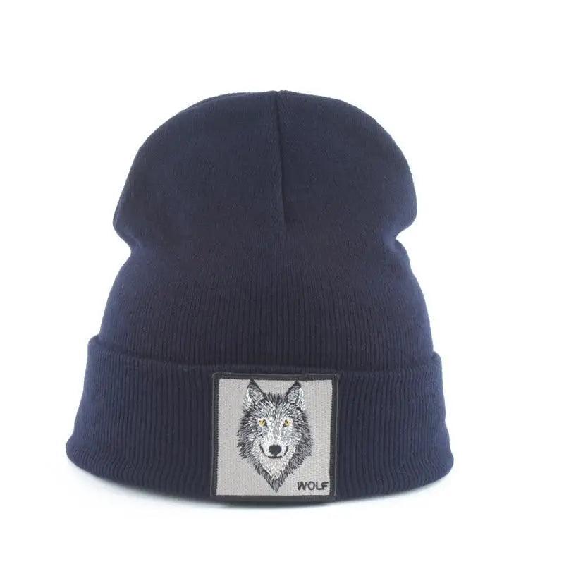 Fashionable Warm Animal Theme Wolf Knitted Unisex Beanies For Women Soft And Comfortable Beanies For Winter And Autumn Stevvex