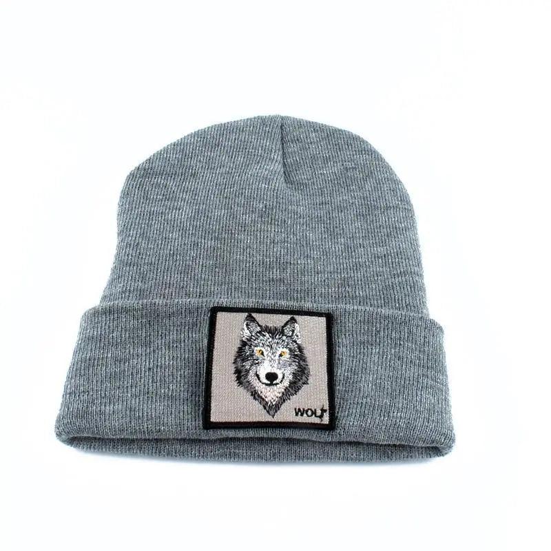 Fashionable Warm Animal Theme Wolf Knitted Unisex Beanies For Women Soft And Comfortable Beanies For Winter And Autumn Stevvex