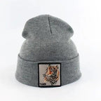 Fashionable Warm Animal Theme Wolf Knitted Unisex Beanies For Women Soft And Comfortable Beanies For Winter And Autumn Stevvex
