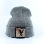 Fashionable Warm Animal Theme Wolf Knitted Unisex Beanies For Women Soft And Comfortable Beanies For Winter And Autumn Stevvex