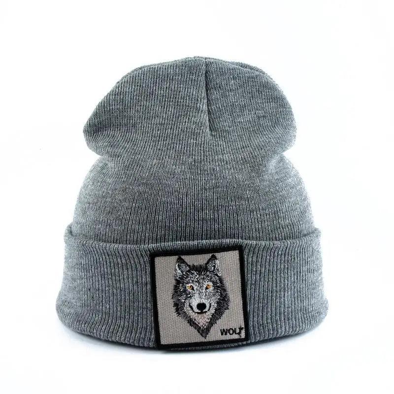 Fashionable Warm Animal Theme Wolf Knitted Unisex Beanies For Women Soft And Comfortable Beanies For Winter And Autumn Stevvex