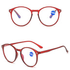 Fashionable Women And Men Round Reading Glasses Fashion Ultra Light Anti Blue Light Eyeglasses Unisex Stylish Eyeglasses Glasses Clear Lens Diopters +1+1.5+2+2.5+3+3.5+4 Stevvex