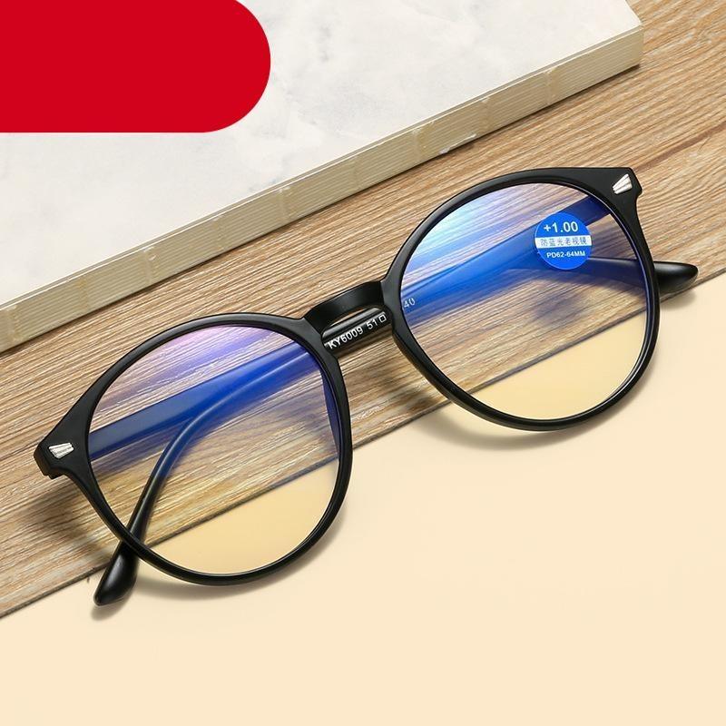 Fashionable Women And Men Round Reading Glasses Fashion Ultra Light Anti Blue Light Eyeglasses Unisex Stylish Eyeglasses Glasses Clear Lens Diopters +1+1.5+2+2.5+3+3.5+4 Stevvex