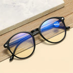 Fashionable Women And Men Round Reading Glasses Fashion Ultra Light Anti Blue Light Eyeglasses Unisex Stylish Eyeglasses Glasses Clear Lens Diopters +1+1.5+2+2.5+3+3.5+4 Stevvex
