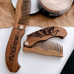 Wooden Beard Comb – Viking Design - SJB-DIAMOND ELITES