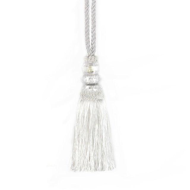 Faux Crystal Beaded Tassels Fringe Curtain Tieback Rope Window Decoration Door Hanging Ball Tassel Accessories Wonderful Curtain Holdbacks Curtains Tiebacks Home Decorative Braided Buckle Fastener Accessories Window Drapery Ball Tassels Tiebacks 50CM Stevvex