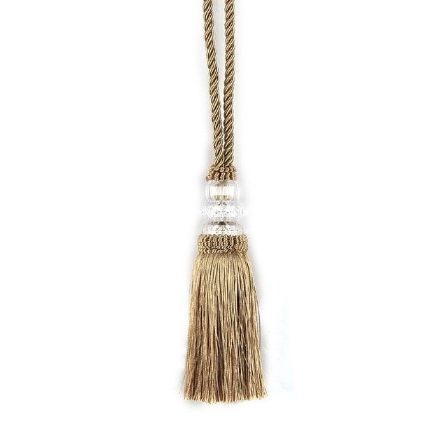 Faux Crystal Beaded Tassels Fringe Curtain Tieback Rope Window Decoration Door Hanging Ball Tassel Accessories Wonderful Curtain Holdbacks Curtains Tiebacks Home Decorative Braided Buckle Fastener Accessories Window Drapery Ball Tassels Tiebacks 50CM Stevvex