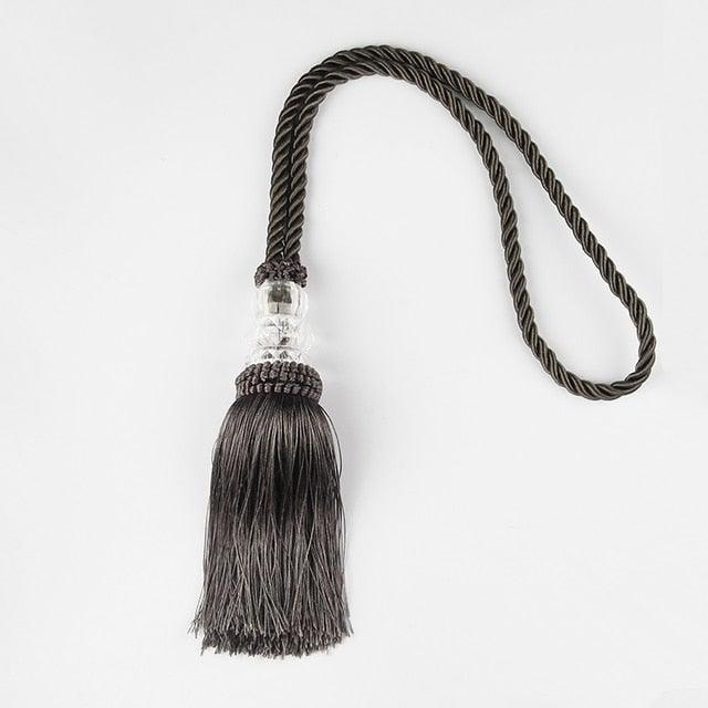 Faux Crystal Beaded Tassels Fringe Curtain Tieback Rope Window Decoration Door Hanging Ball Tassel Accessories Wonderful Curtain Holdbacks Curtains Tiebacks Home Decorative Braided Buckle Fastener Accessories Window Drapery Ball Tassels Tiebacks 50CM Stevvex