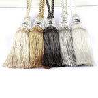 Faux Crystal Beaded Tassels Fringe Curtain Tieback Rope Window Decoration Door Hanging Ball Tassel Accessories Wonderful Curtain Holdbacks Curtains Tiebacks Home Decorative Braided Buckle Fastener Accessories Window Drapery Ball Tassels Tiebacks 50CM Stevvex
