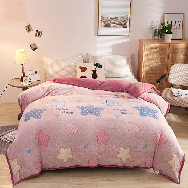 Plush Thick Snowflake Duvet Cover Single Piece Flannel Pi-Mart