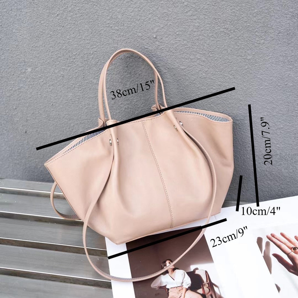 Elegant Genuine Leather Tote Bag – Premium Sheepskin Women's Hand-held Underarm Tote Bag, Versatile 2 in 1 Tote Shoulder Bag for Everyday Chic - SJB-DIAMOND ELITES