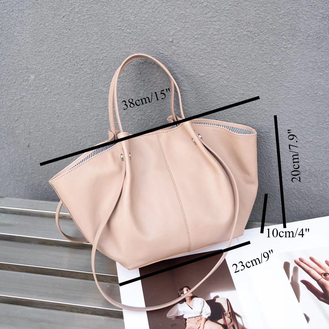 Elegant Genuine Leather Tote Bag – Premium Sheepskin Women's Hand-held Underarm Tote Bag, Versatile 2 in 1 Tote Shoulder Bag for Everyday Chic - SJB-DIAMOND ELITES