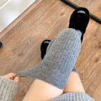 Women's Solid Ribbed Over-the-Knee Socks, Comfy & Warm Thicker Thigh High Socks Lootquake LLC