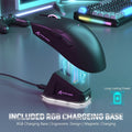 Lightweight Wireless Gaming Mouse X11 with RGB Charging Base, Tri-mode-2.4G/USB-C Wired/BT, Up to 22K DPI, PAW3311 Optical Sensor, HUYU for Switch, 5 Programmable Buttons, Suitable for PC/Mac White Lootquake LLC