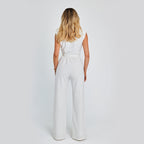 Fashion Elegant Long Sleeveless Jumpsuit Summer V-neck Casual Wide Leg Long Overalls Clothing For Women Pi-Mart