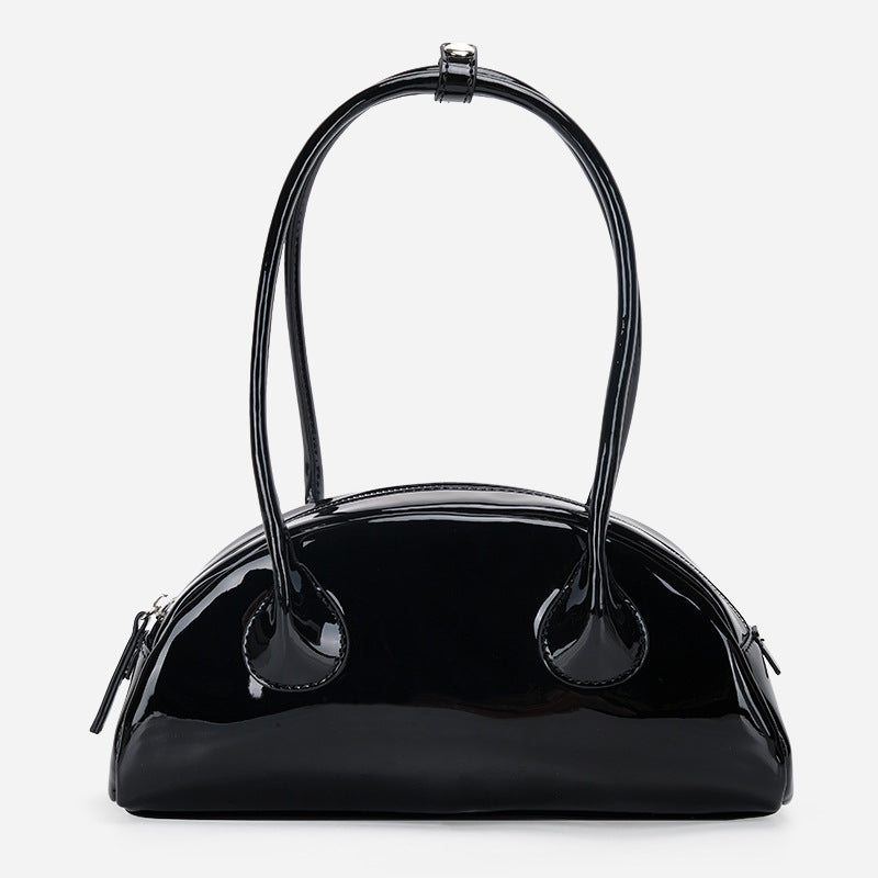 Half-round Shoulder Bag Is Versatile And Bright Face Long Handle Handbag Pi-Mart