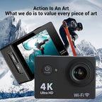 4K 30FPS 12MP Action Camera - Full HD Wifi Connected Sports Camera - Outdoor Cycling Diving HD Camera With 32G Card Lootquake LLC