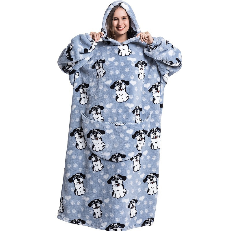 Cozy Shearling Wearable Blanket Hoodie - Soft, Warm Plush Sweatshirt with Large Pocket for Adults, Machine Washable, Comfy, Hoodie Blanket Lootquake LLC