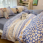 Washed Cotton Bed Sheet Quilt Cover Four-piece Set Pi-Mart