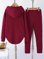 Textured Long Sleeve Hoodie and Pants Set THRIXINE