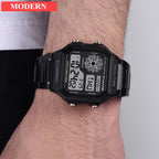 Luxury Famous Sports Business Square Retro Watch Waterproof 50M WIth Count Down Timer Digital Stopwatch Clock For Men and Woman Unisex Watch - SJB-DIAMOND ELITES