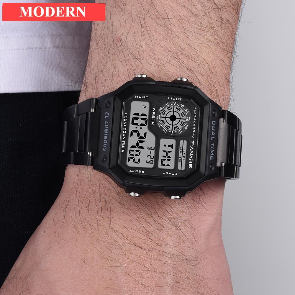 Luxury Famous Sports Business Square Retro Watch Waterproof 50M WIth Count Down Timer Digital Stopwatch Clock For Men and Woman Unisex Watch - SJB-DIAMOND ELITES